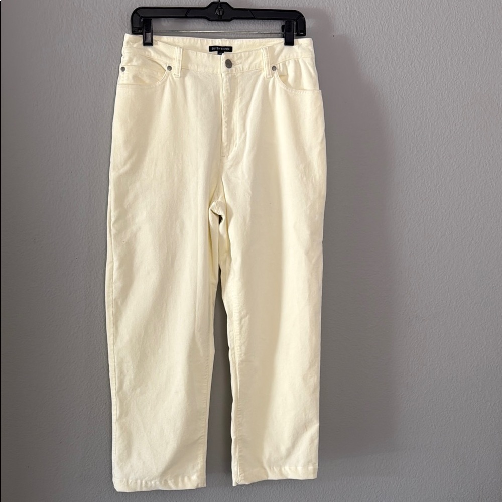 Eileen Fisher Cream organic soft cotton Corduroy Pants high rise